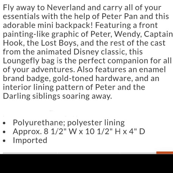 NWT Loungefly Peter Pan Captain Captain Hook mini backpack and wallet set - Picture 7 of 16